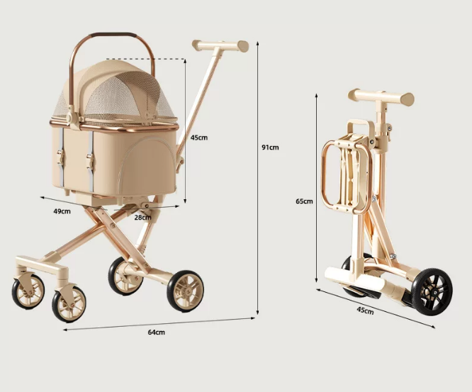 Luxury Pet Stroller – 3-in-1 Fashion Pet Carrier