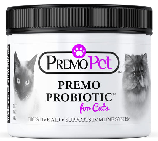 PROBIOTIC for Cats – 120 Servings - Premo Pet – Digestive Aid Plus Prebiotics - Best for Diarrhea, Vomiting, Gas, Skin Conditions – Tasteless – Wheat &amp; Dairy Free – GMP – Vet Approved
