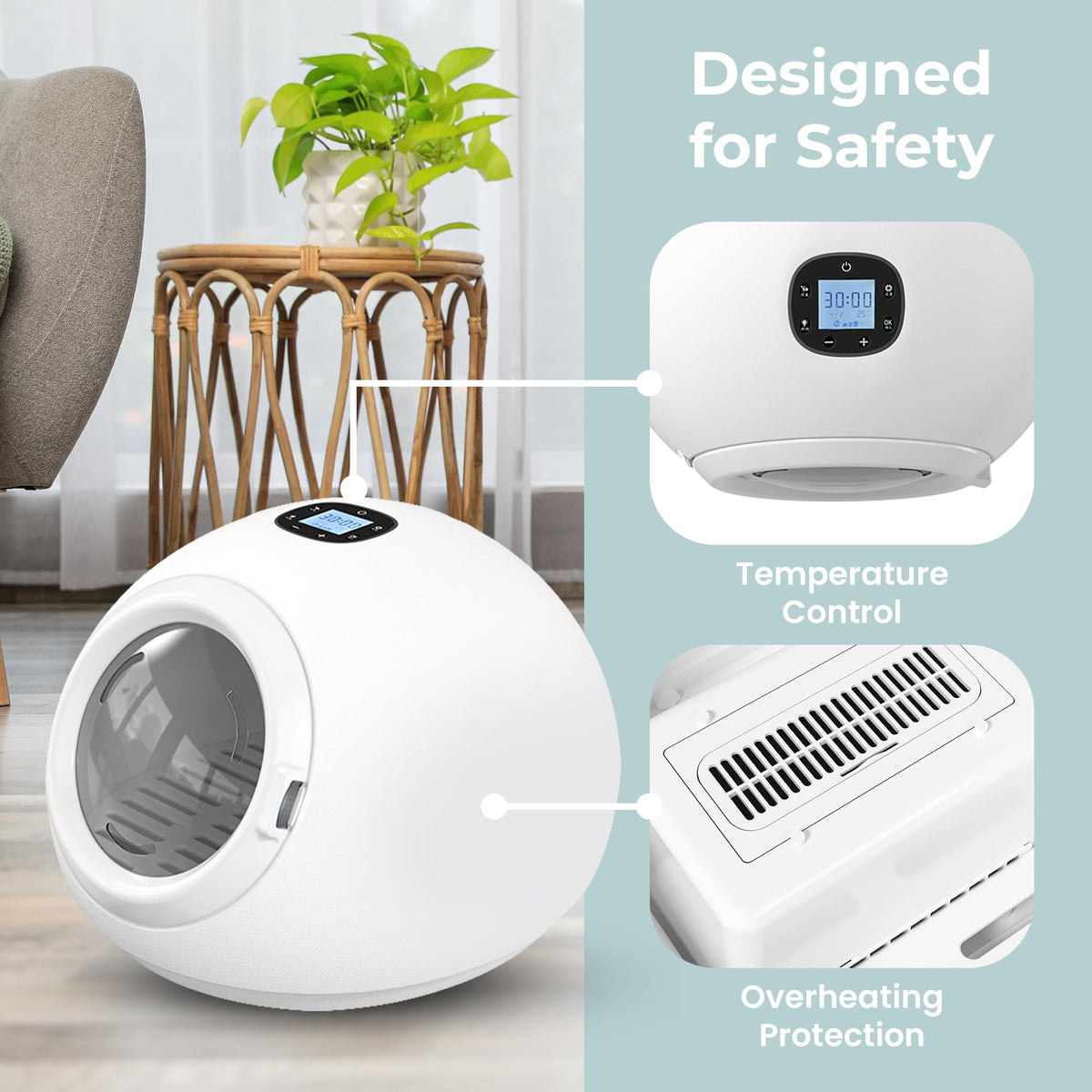 55L Smart Pet Grooming Dryer Box - Quick, Low Noise, Self Dry, Portable &amp; Fast Hair Drying for Dogs, Cats, and Small Pets |Dries Pet Clothes| Temperature and Timer Control, Spa Treatment