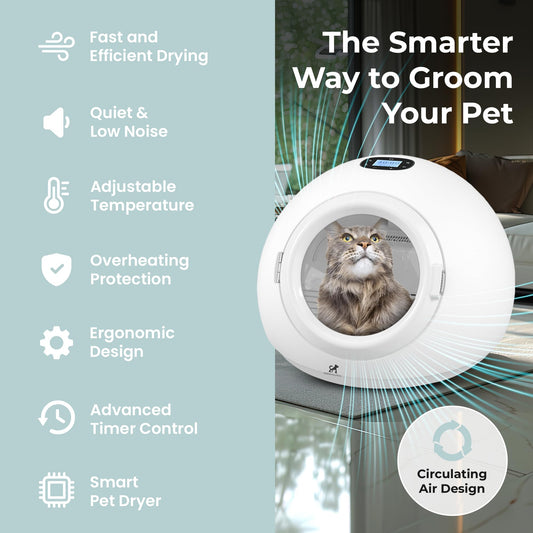 55L Smart Pet Grooming Dryer Box - Quick, Low Noise, Self Dry, Portable &amp; Fast Hair Drying for Dogs, Cats, and Small Pets |Dries Pet Clothes| Temperature and Timer Control, Spa Treatment