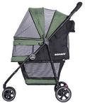 ROODO 3 Wheel Dog Pet Cat Stroller Best Lightweight Foldable Compact Portable Jogger All Terrain Travel Pet Gear Puppy Kitty Stroller for up to 30lbs Medium Small Dogs and Cats(Light Khaki)